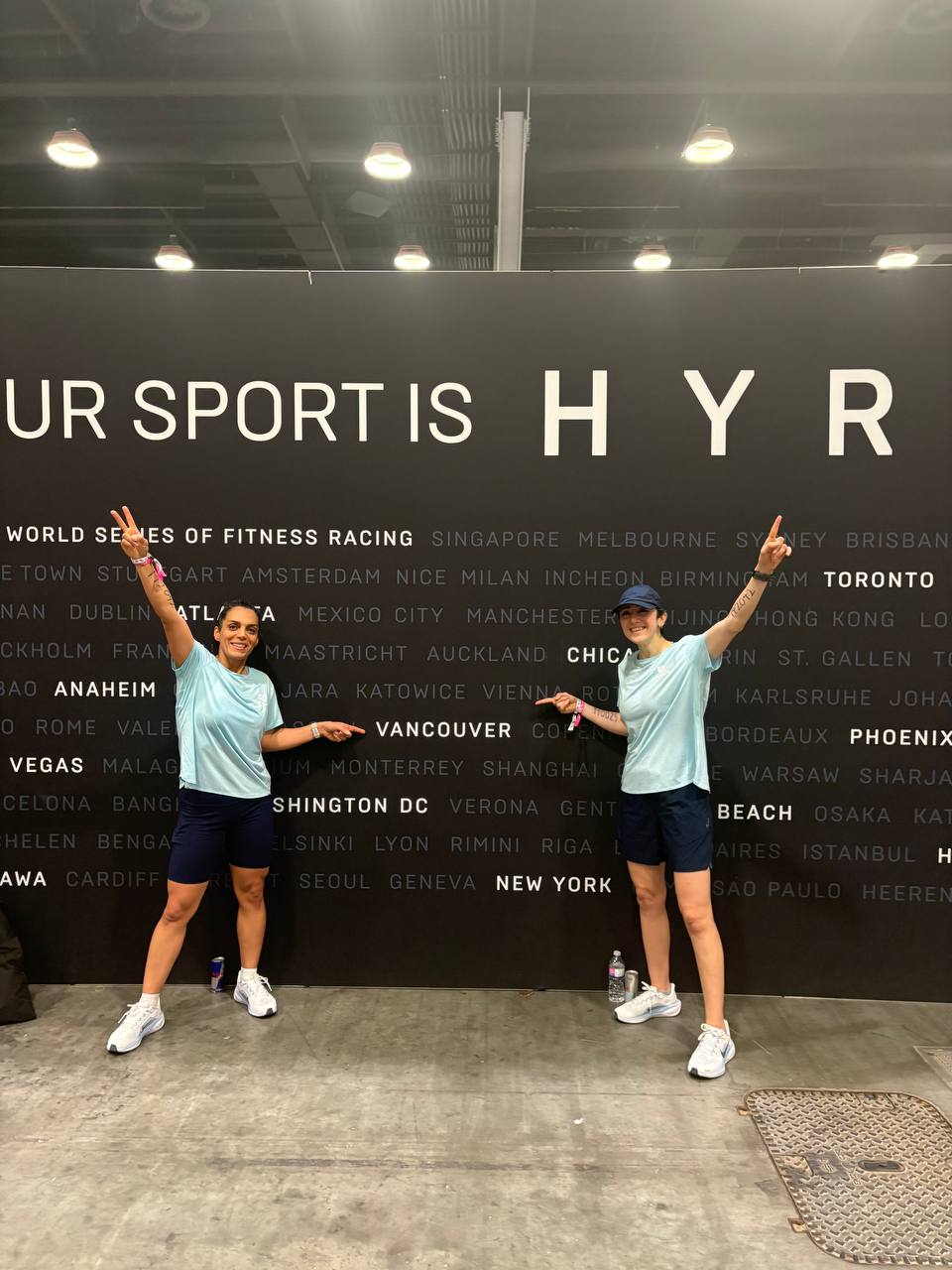 HYROX coaches at HYROX Vancouver before a doubles race