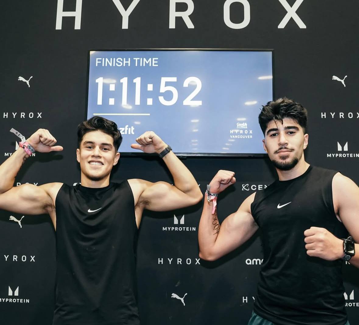 HYROX finishers flexing at 1:11:52